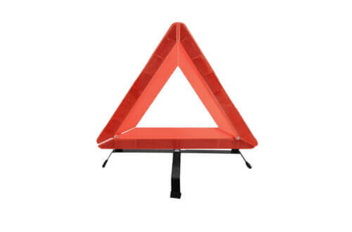 warning triangle metal stand